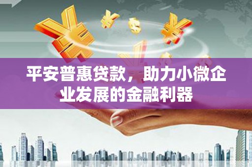 广东平安普惠贷款，助力小微企业发展的金融利器