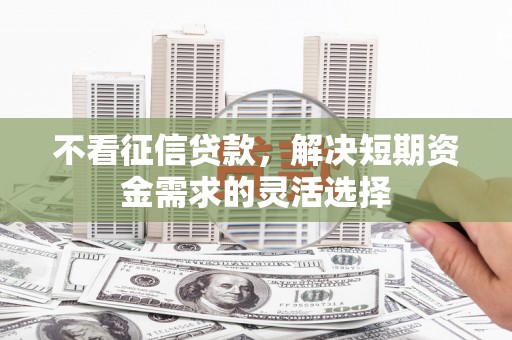 太保不看征信贷款，解决短期资金需求的灵活选择