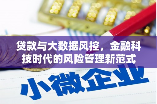 资中贷款与大数据风控，金融科技时代的风险管理新范式