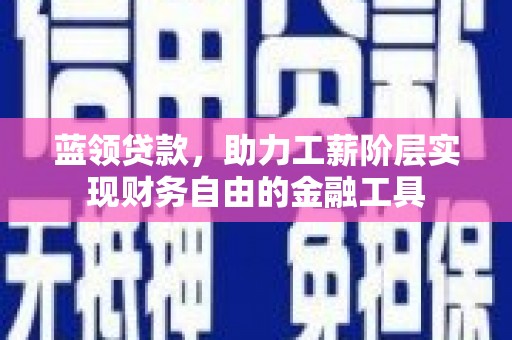 法库蓝领贷款，助力工薪阶层实现财务自由的金融工具