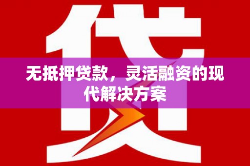 阳谷无抵押贷款，灵活融资的现代解决方案