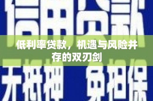 金溪低利率贷款，机遇与风险并存的双刃剑